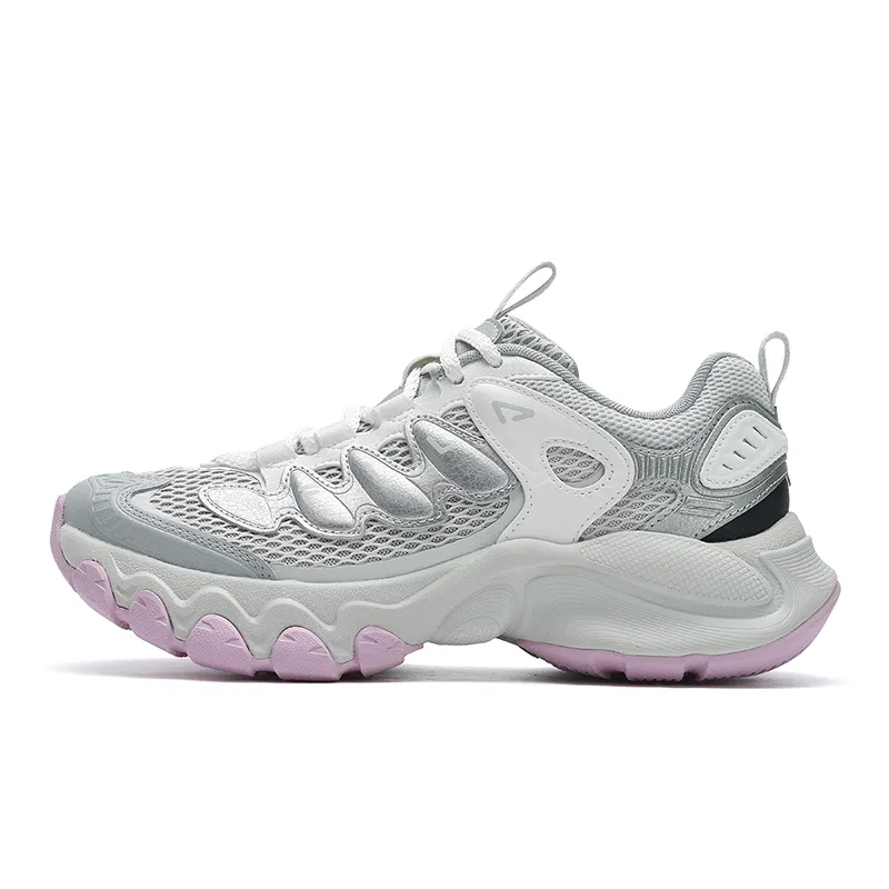 FILA TRUFFLE Fabric Cushioning Abrasion Resistant Breathable Low top Chunky Sneakers Women's Silver