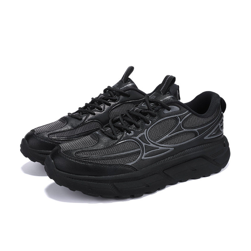 Erke Cushioning, Wear Resistant Low top Casual Running Shoes Men’s Jet Black Carbon Gray