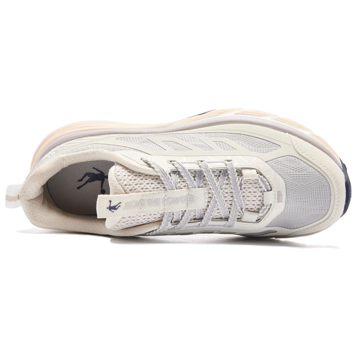 QIAODAN Running Shoes Women’s Low Top Snow Gray, Crescent Gray