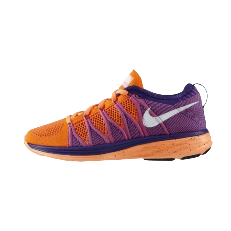 Nike Flyknit Lunar 2 Slip Resistant Abrasion Resistant Low top Casual Running Shoes Women’s Purple Orange