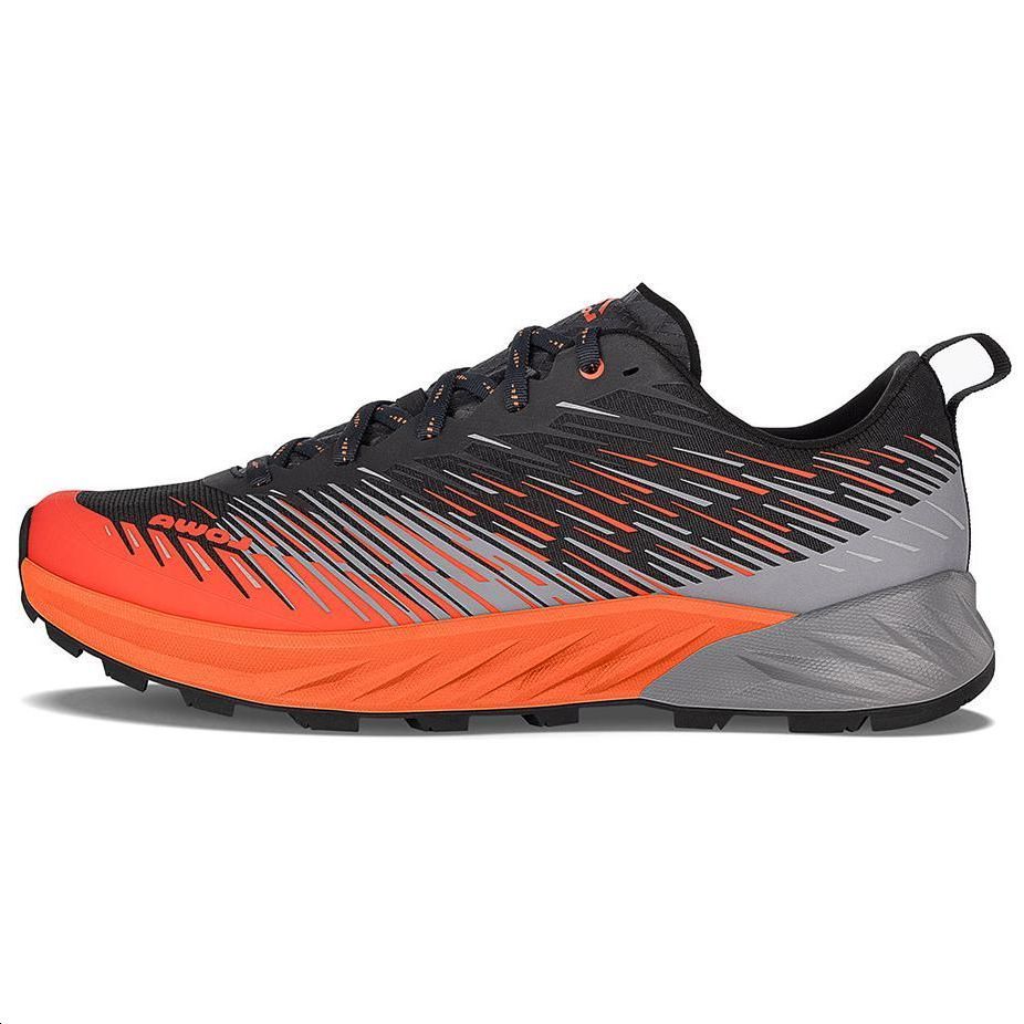 Lowa Cushioning Slip Resistant Low top Running Shoes Men’s Black Orange Gray