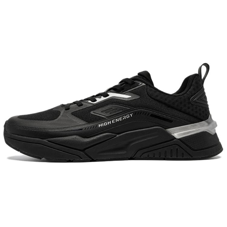 QIAODAN Cushioning Lightweight Cushioning Lightweight Low top Casual Training Running Shoes Men’s Black Silver