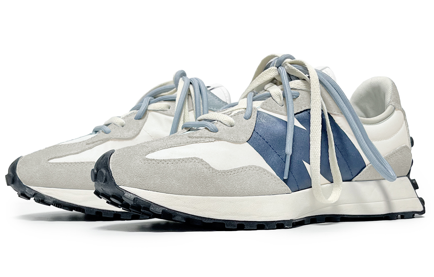 New Balance NB 327 Textile, Synthetic Leather Abrasion Resistant Low top City Commuting Running Shoes Unisex Blue Gray