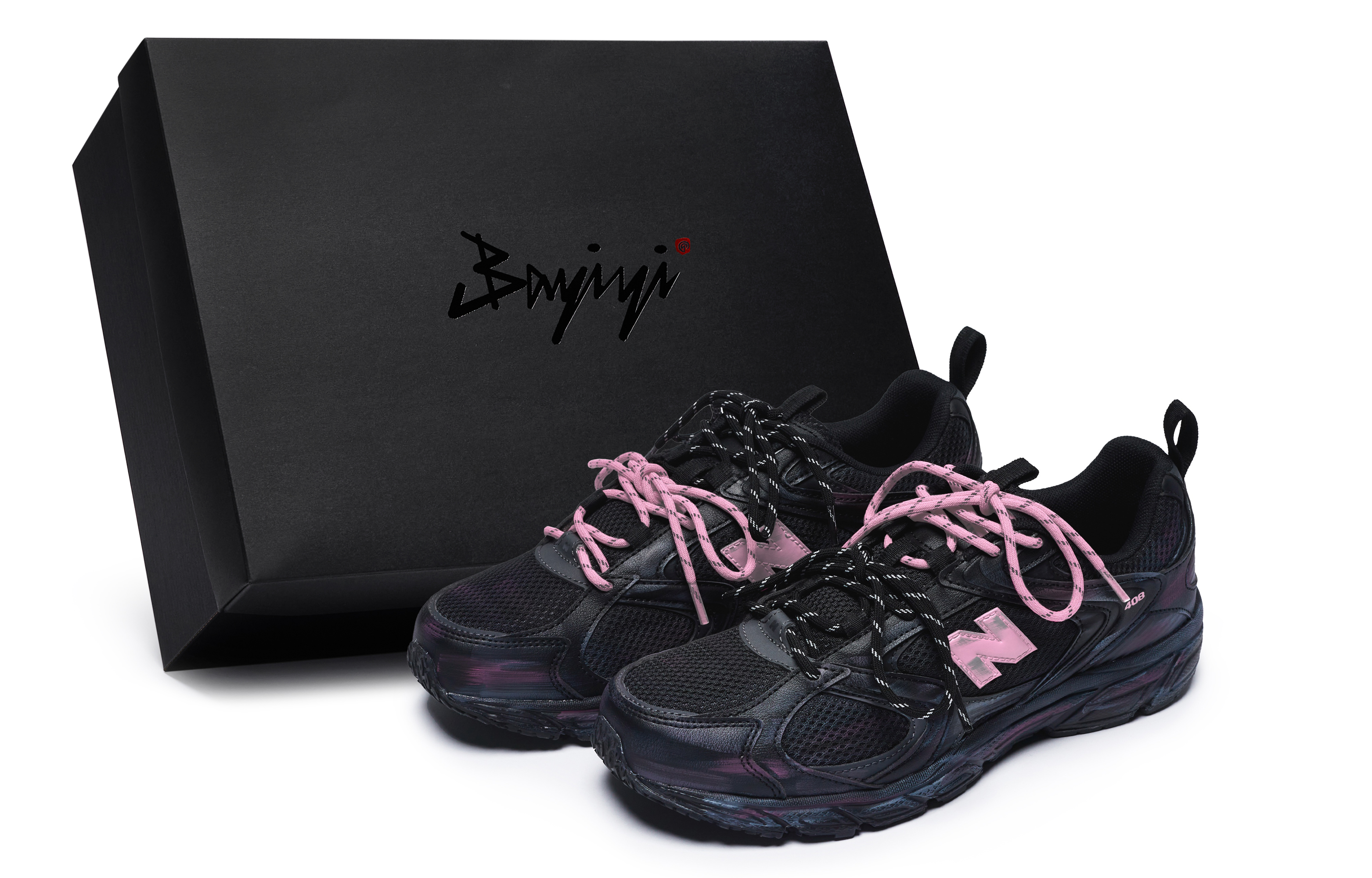 New Balance 408 Slip Resistant Slip Resistant Low top Running Shoes Unisex Black Pink D Width