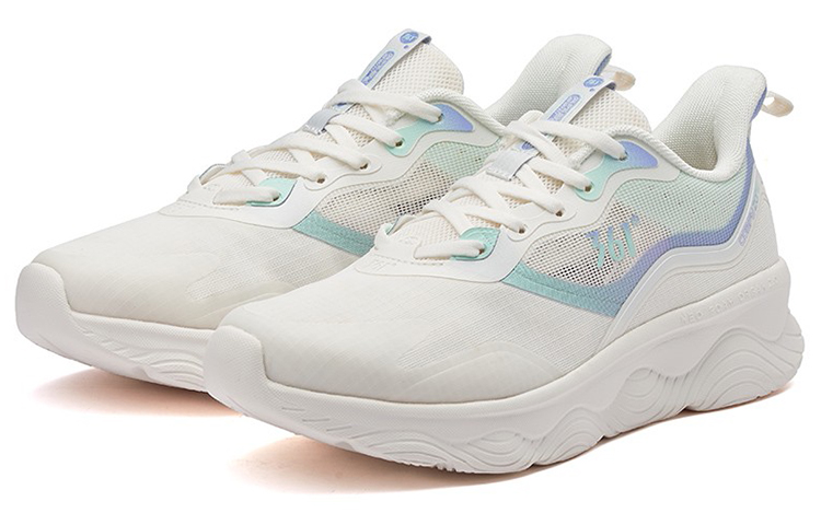361° Mian Yun Casual Slip Resistant Cushioning Slip Resistant Cushioning Low top Running Shoes Women’s White Blue