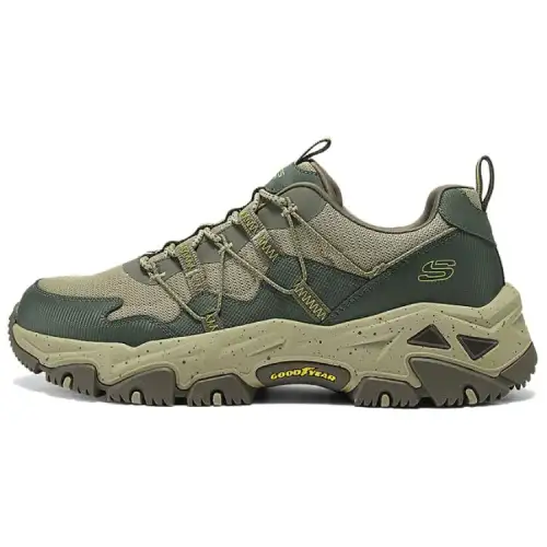 Skechers D'LITES Hiker Abrasion Resistant Grip Low top Hiking Shoes Men's Olive Brown