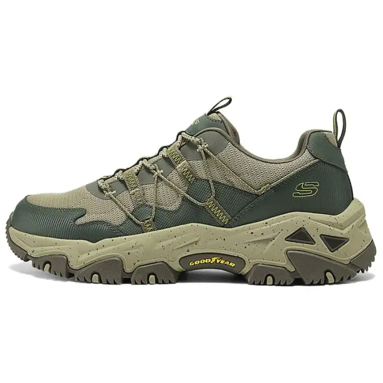 Skechers D'LITES Hiker Abrasion Resistant Grip Low top Hiking Shoes Men's Olive Brown