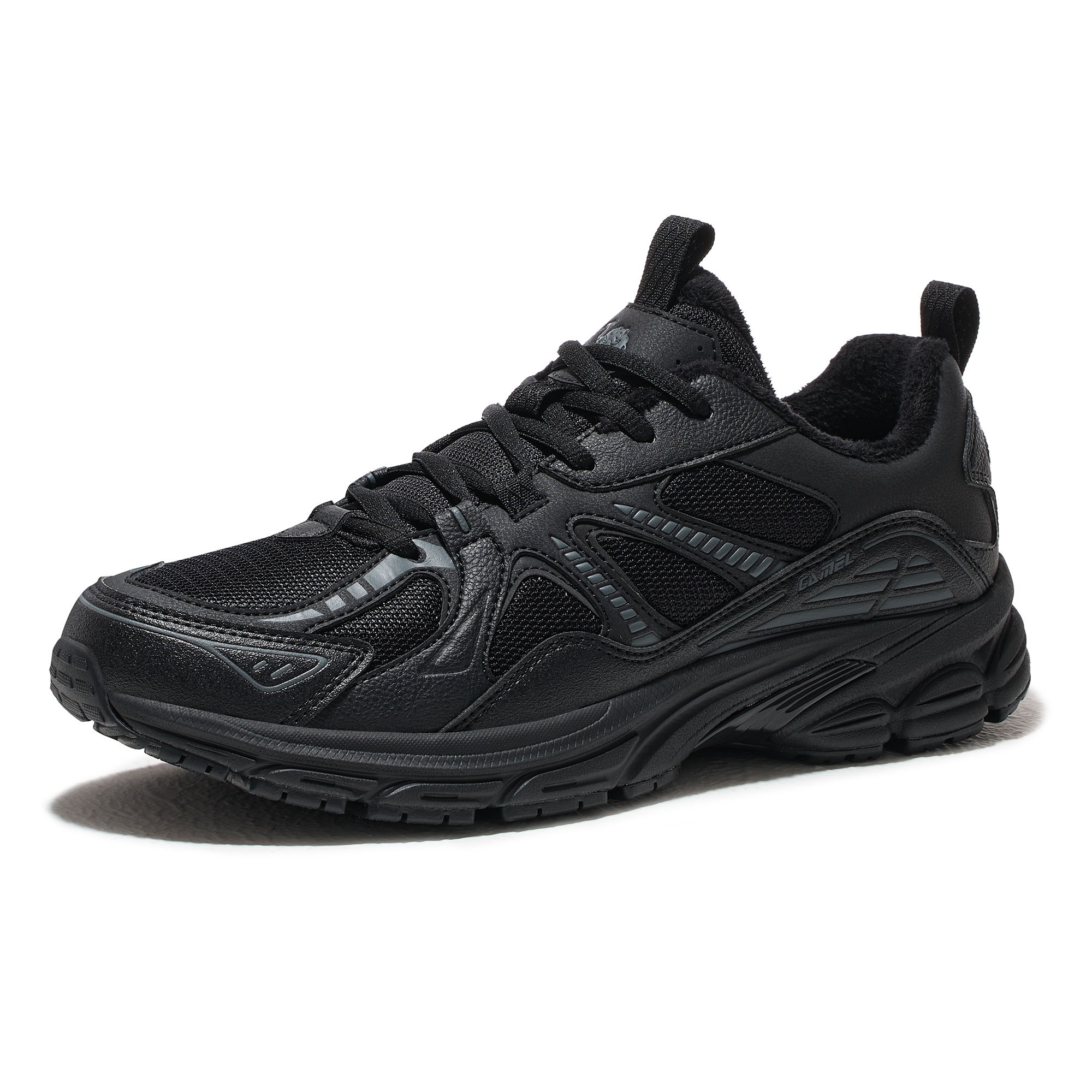 CAMEL Backlight Fleece Lined, Comfortable Versatile Low top Casual Running Shoes Men’s Black