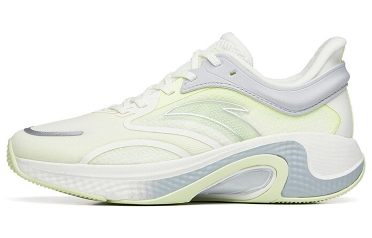 Anta Cushioning Slip Resistant Abrasion Resistant Breathable Lightweight Low top Running Shoes Women’s White Green Gray