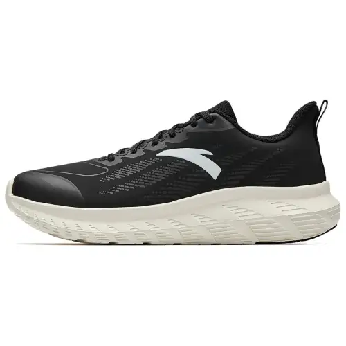 Anta Running Collection Cushioning Slip Resistant Abrasion Resistant Low top Running Shoes Men's Black White