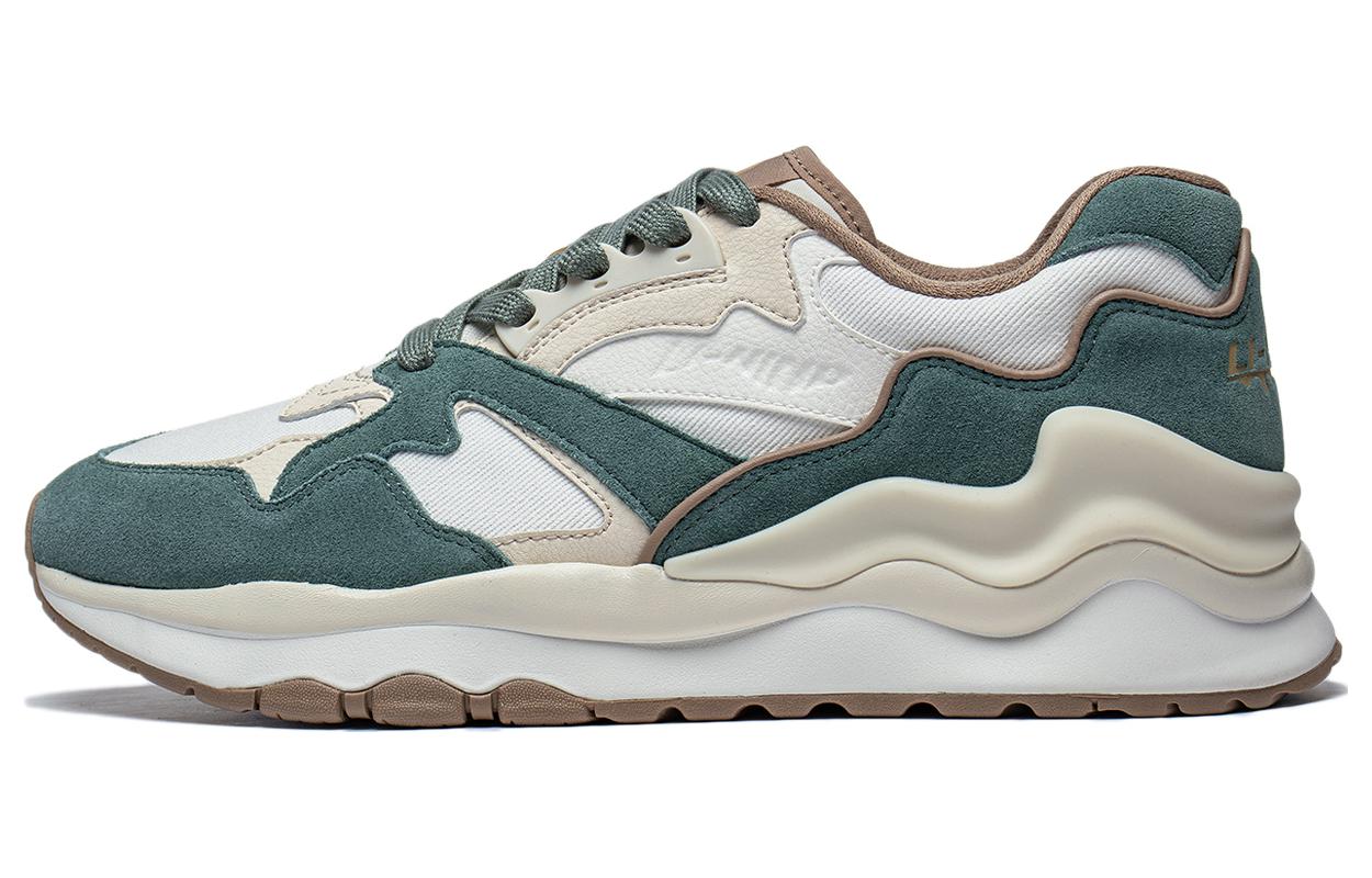Li Ning 001 Mountains And Seas Comfortable Slip Resistant Low top Running Shoes Men's White Green