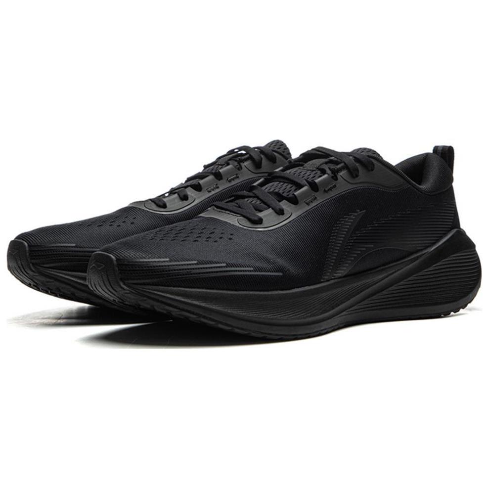 Li Ning Fabric Cushioning Abrasion Resistant Breathable Low top Running Shoes Men’s Black