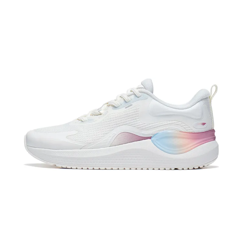 Li Ning EazGo Slip Resistant, Abrasion Resistant, Breathable Low top Running Shoes Women's Champagne White