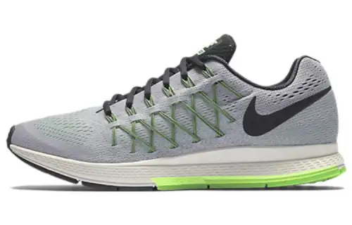 Nike Air Zoom Pegasus 32 Cushioning Slip Resistant Abrasion Resistant Low top Running Shoes Men's Gray Green