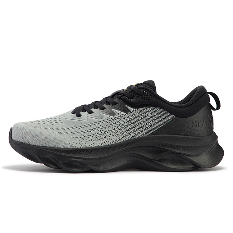 361° Cushioning Abrasion Resistant Breathable Low top Running Shoes Men’s Black Gray