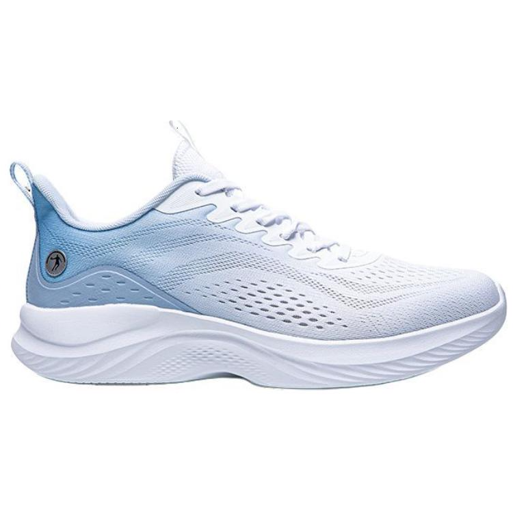 QIAODAN Comfortable And Trendy Cushioning Slip Resistant Low top Sprint Running Shoes Men’s White Blue