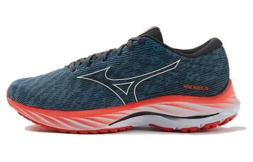 Mizuno Wave Rider 26 Comfortable Cushioning, Wear Resistant Low top Running Shoes Men's Gray Blue