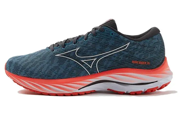 Mizuno Wave Rider 26 Comfortable Cushioning, Wear Resistant Low top Running Shoes Men's Gray Blue