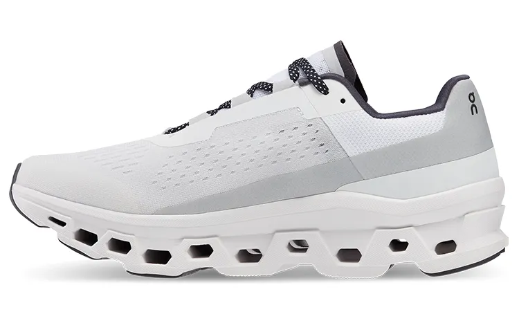 On Cloudmonster Fabric Breathable Low top Carbon Plate Long Distance Running Shoes Men's Pure White
