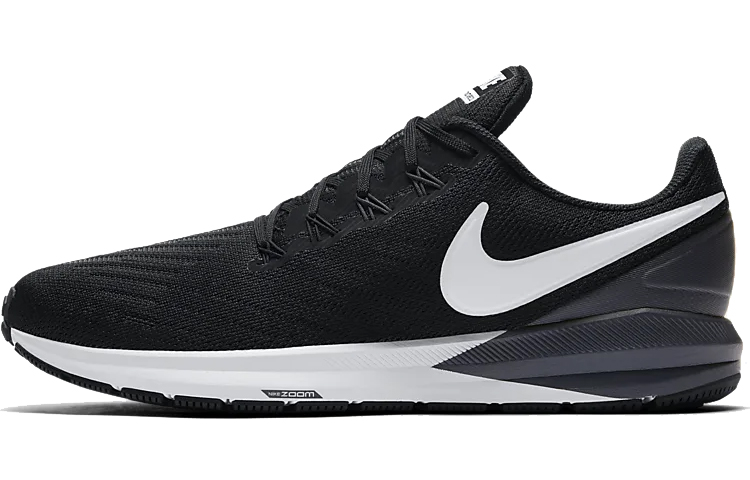 Nike Zoom Structure 22 Sports Comfortable Mesh Anti-Slip Wear-Resistant Lightweight Low-top Air Cushion Running Shoes Men's Black