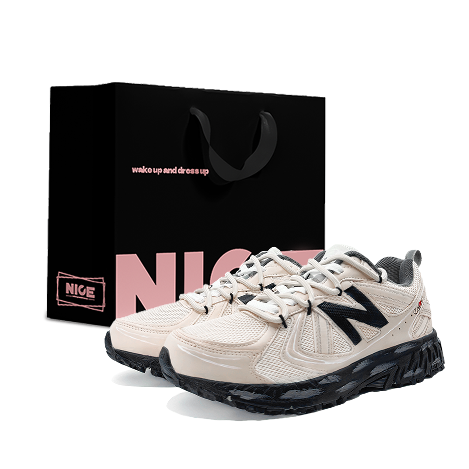 New Balance NB 410 V5 Mesh Mid top Casual City Commuting Running Shoes Unisex Beige Black