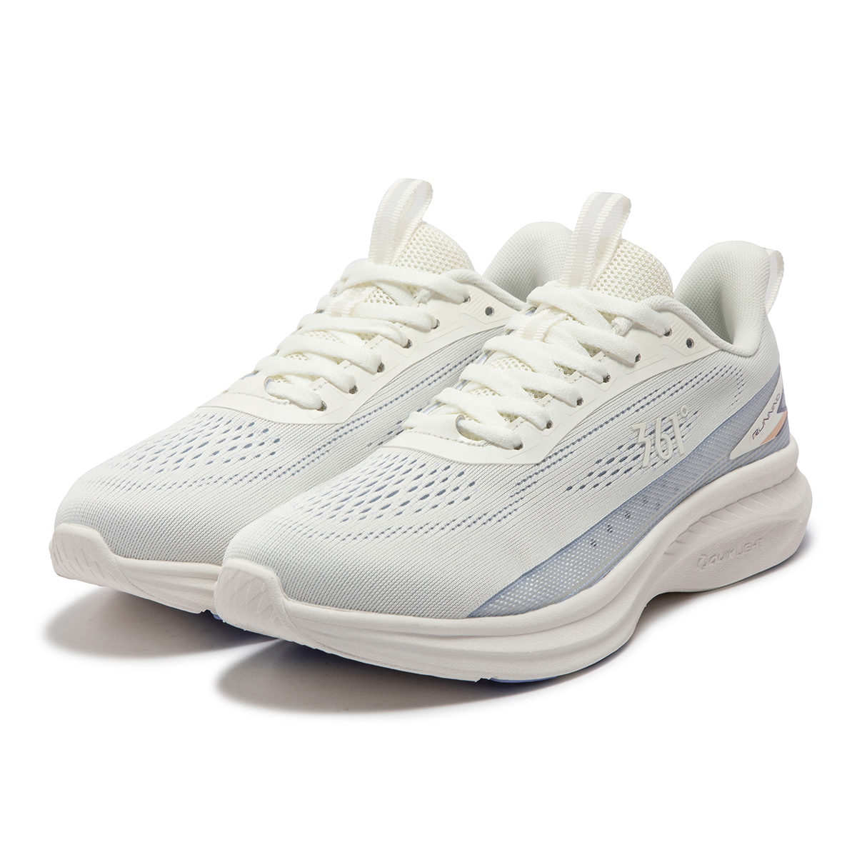 361° Cushioning Abrasion Resistant Breathable Low top Running Shoes Women’s White Gray