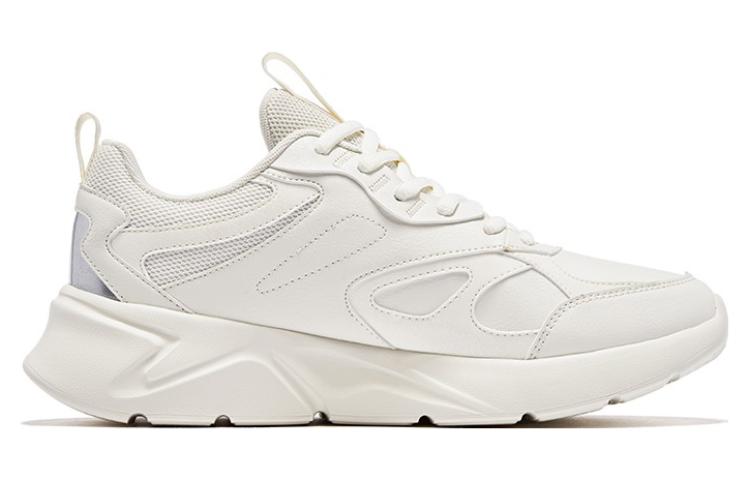 QIAODAN Textile, Synthetic Leather Soft And Comfortable Cushioning Breathable Low top Running Shoes Men’s White