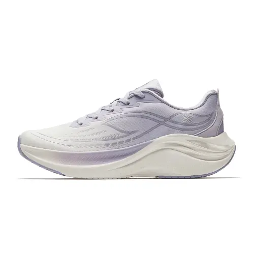 Anta Leaf 6.0 Fabric Low top Long Distance Running Sprint Running Shoes Women's Ivory White/Light Purple Gray