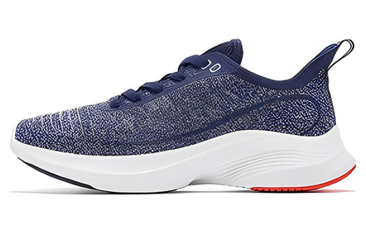 QIAODAN Cushioning Slip Resistant Abrasion Resistant Low top Running Shoes Men’s Serene Blue Dutch Orange
