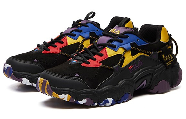 Женские кроссовки Fila FUSION (черно-оранжевые) — фото 3