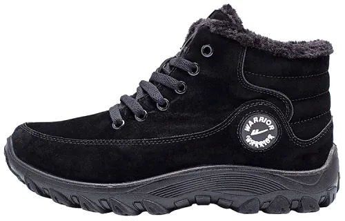 Warrior comes back to the trend, velvet thickened cotton shoes, warm and wear-resistant, trendy and versatile, short-leg outdoor boots, men's black