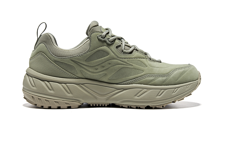 Saucony CYBER WEB Lace Up Abrasion Resistant Low top Running Shoes Unisex Gray Green