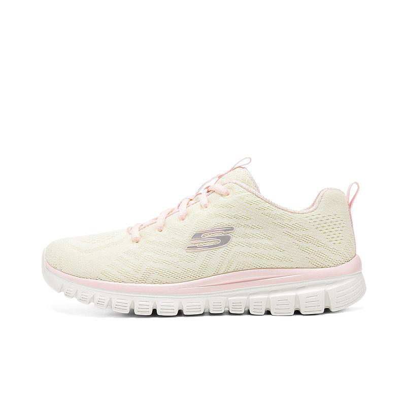 Skechers Graceful Mesh Breathable Low top Running Shoes Women’s Beige Pink