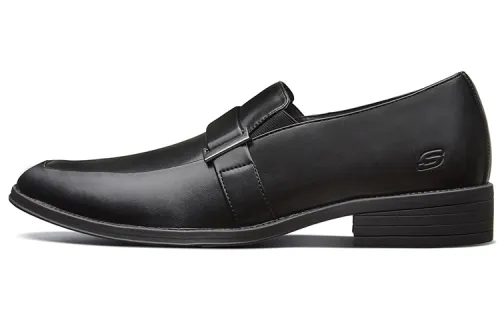 Skechers Top Grain Cow Leather Low top Men's Casual Shoes Men's Black
