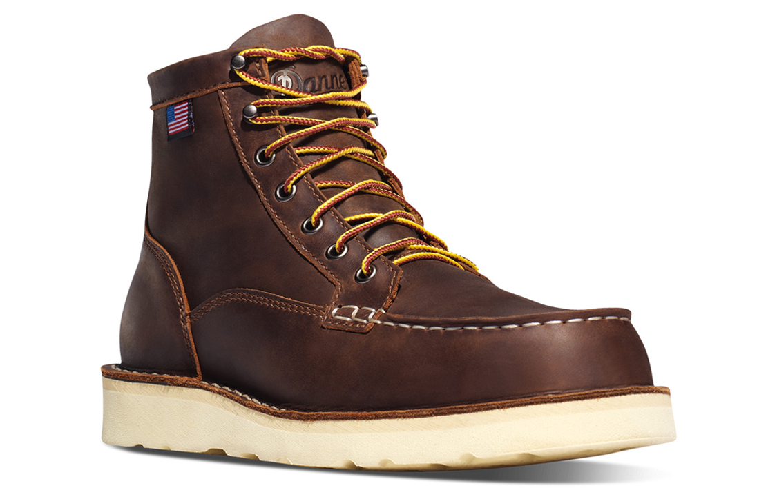Danner Bull Run Top Grain Cow Leather Crew Outdoor Boots Men's Dark Brown EE Edition