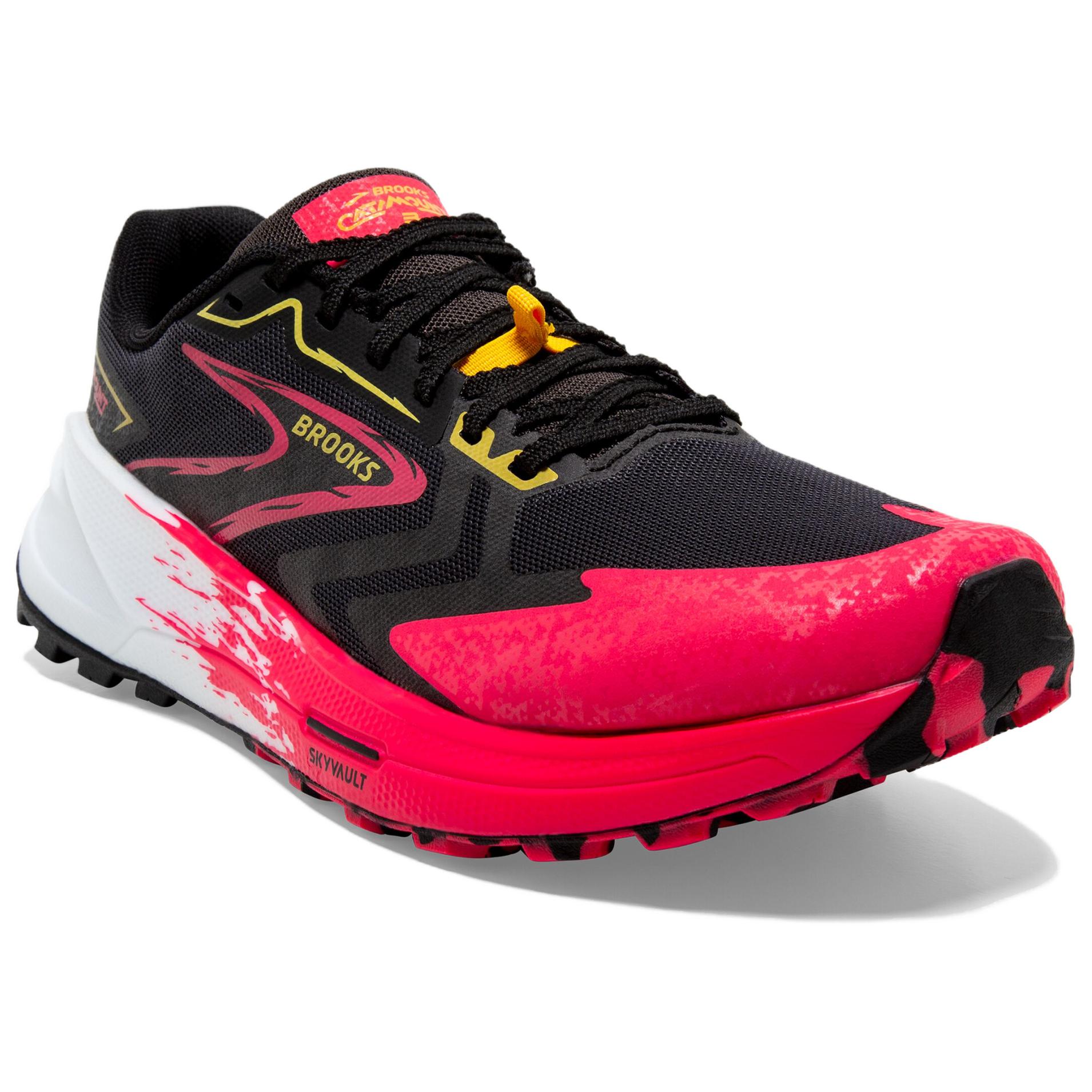 Brooks Catamount Slip Resistant Abrasion Resistant Low top Trail Running Shoes Women’s Black Red