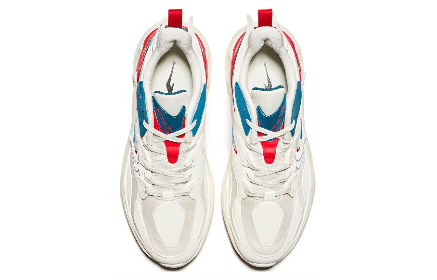 HENANBOWUYUAN x Erke Shock Absorbers Slip Resistant Abrasion Resistant Low Top Running Shoes Men’s White Green Red