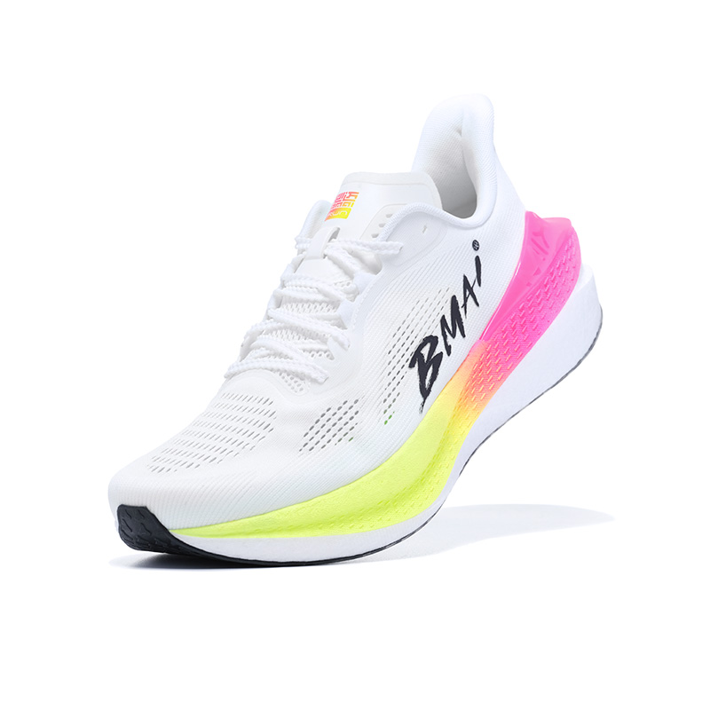 BMAI Jingtan Mix 2.0 Mid Top Running Shoes Men’s White Pink Yellow Blue