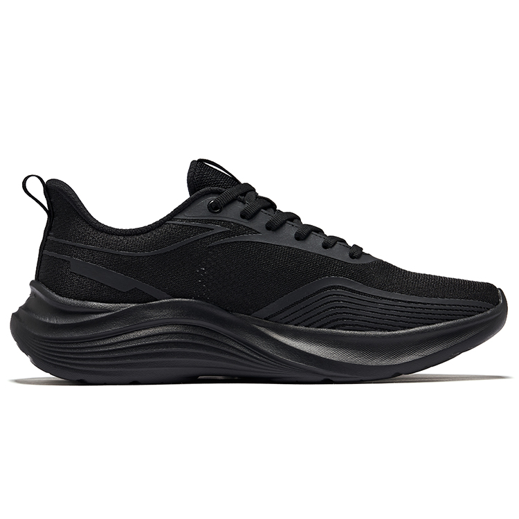 Erke Fabric Cushioning Lightweight Rebound Low top Running Shoes Men’s Jet Black