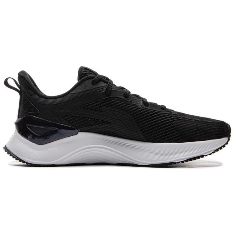 Li Ning Cushioning Slip Resistant Abrasion Resistant Low top Casual Running Shoes Women’s Black White Purple
