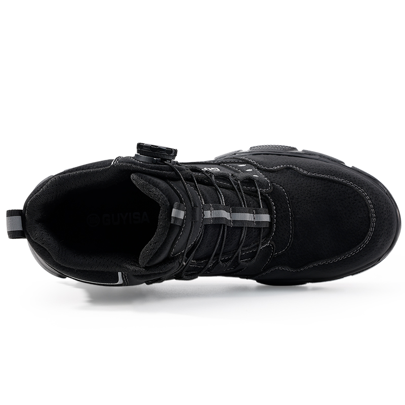 LANOUDUN Slip Resistant, Abrasion Resistant, Lightweight High top Outdoor Shoes Unisex Black