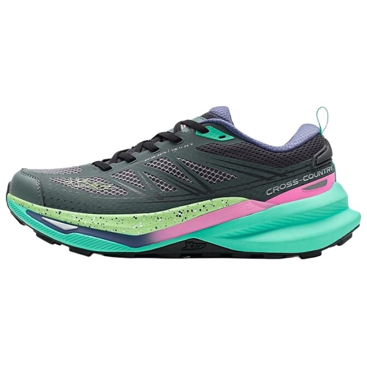 XTEP Fabric Cushioning Slip Resistant Lightweight Low top Casual Running Shoes Women’s Phantom Gray