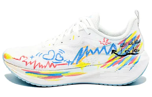 Li Ning Wuyue Cushioning Abrasion Resistant Breathable Low top Casual Running Shoes Men's Pink Blue