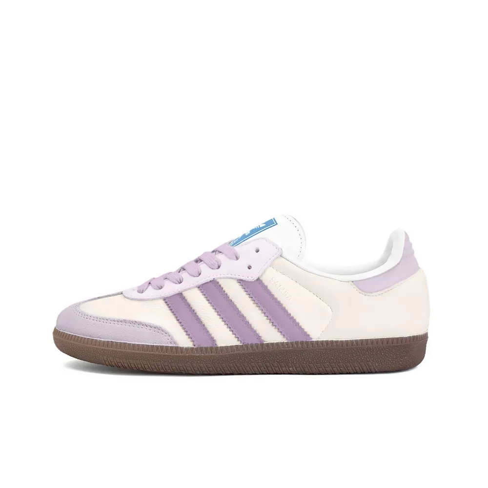 Adidas Originals SAMBA OG Slip Resistant Abrasion Resistant Low top Skateboard Shoes Unisex Purple White