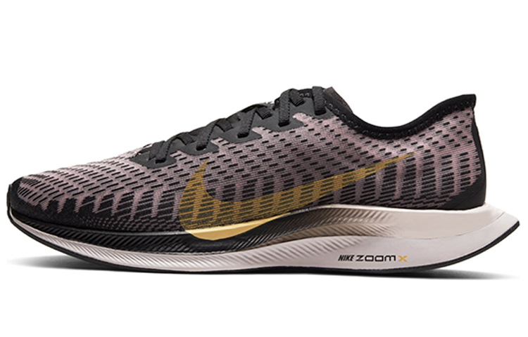 Nike Pegasus turbo 2 \"black chalk gold\" Lightweight foam, professional and comfortable, fabric shock-absorbing, non-slip and wear-resistant, low-cut marathon running shoes, women's black gold