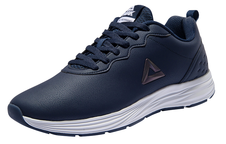 PEAK Leather Lightweight Anti Slip Low top Running Shoes Men’s Navy Blue