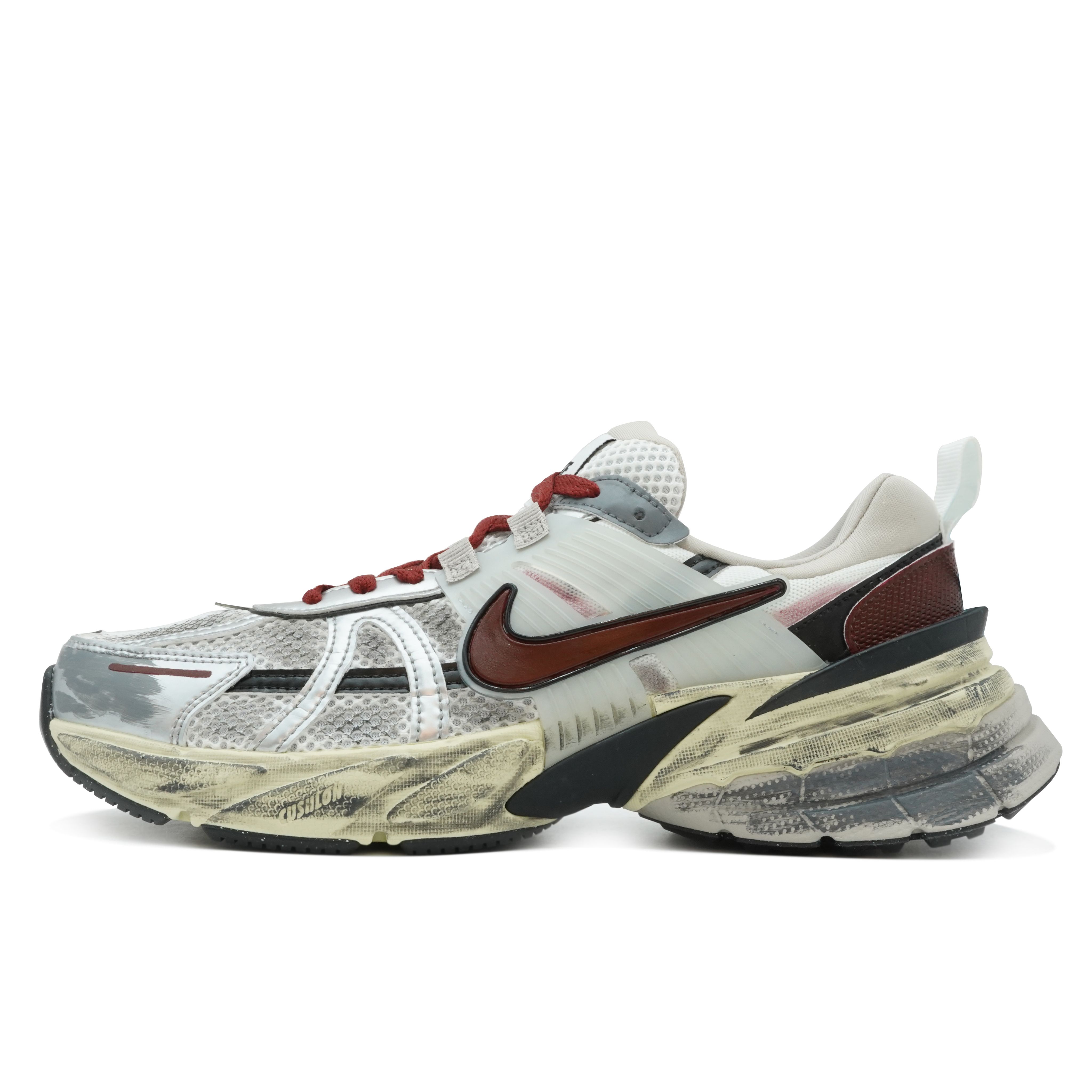 Nike V2K Run Cushioning Abrasion Resistant Breathable Low top Running Shoes Women’s Red Gray