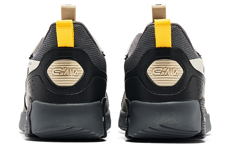 Erke Casual Low top Running Shoes Men’s Carbon Gray Sunlight Yellow Unbleached Original Color