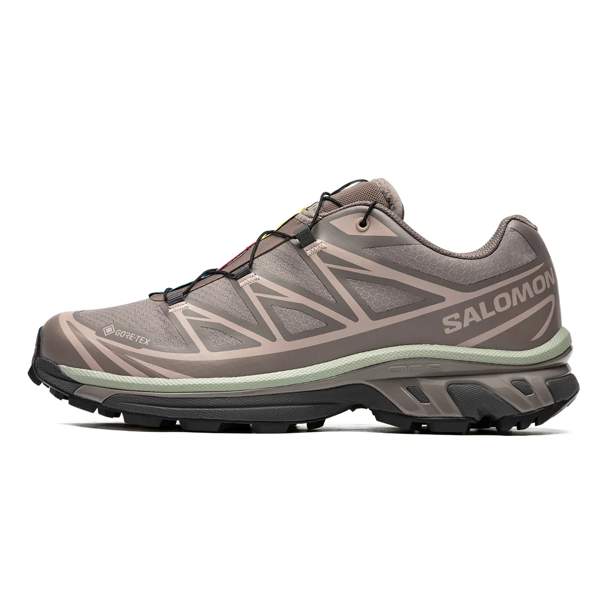 SALOMON XT 6 Fabric Low top Running Shoes Unisex Gray Brown