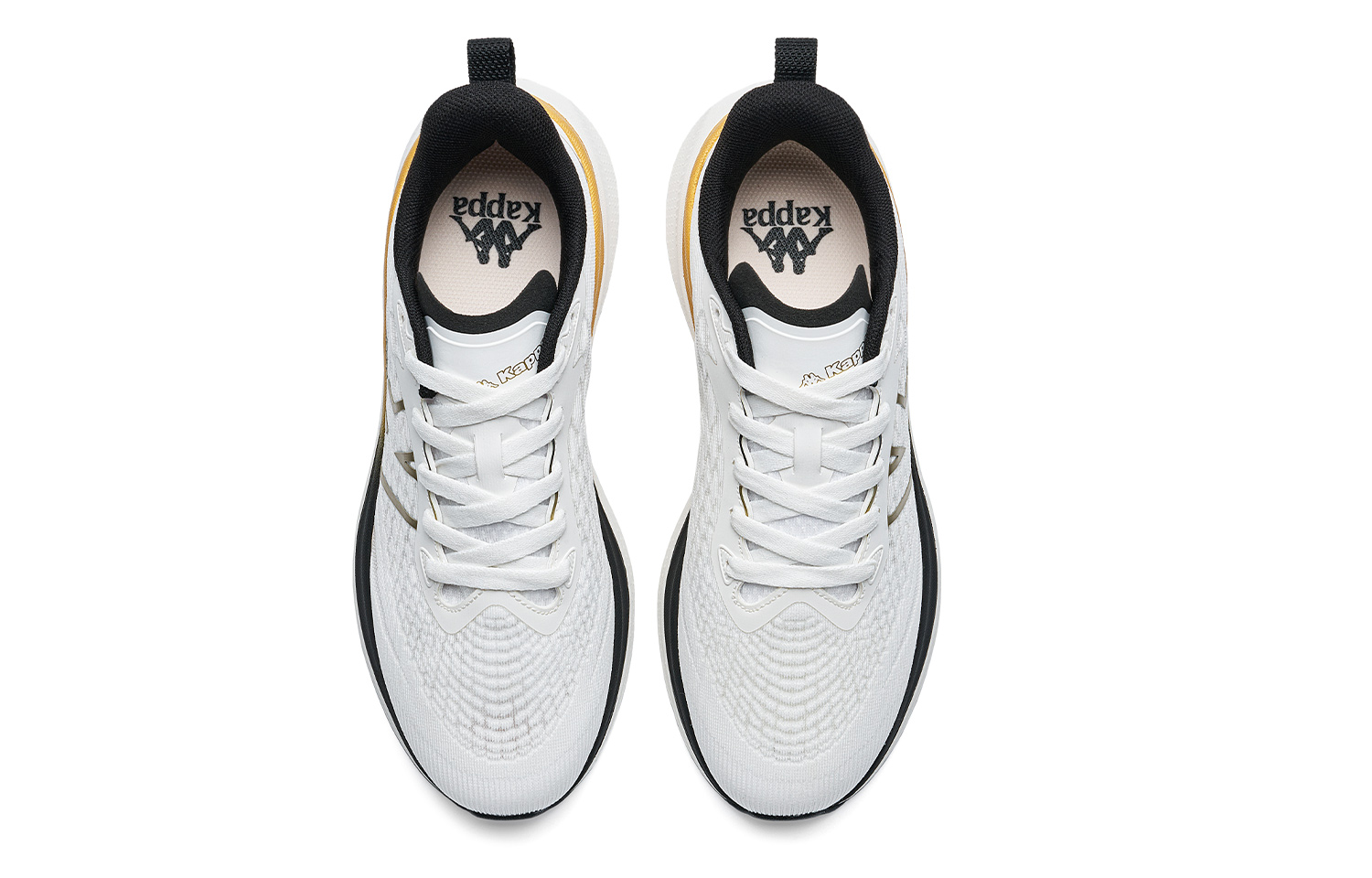 Kappa Abrasion Resistant Low top Casual Running Shoes Unisex White Gold
